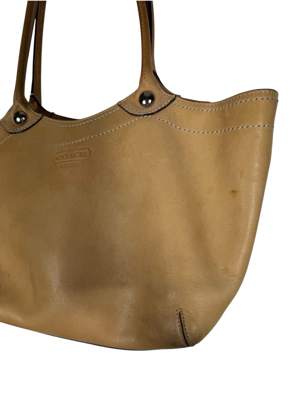 Coach Bleecker Legacy Tote, Tan Leather - Picture 4 of 16